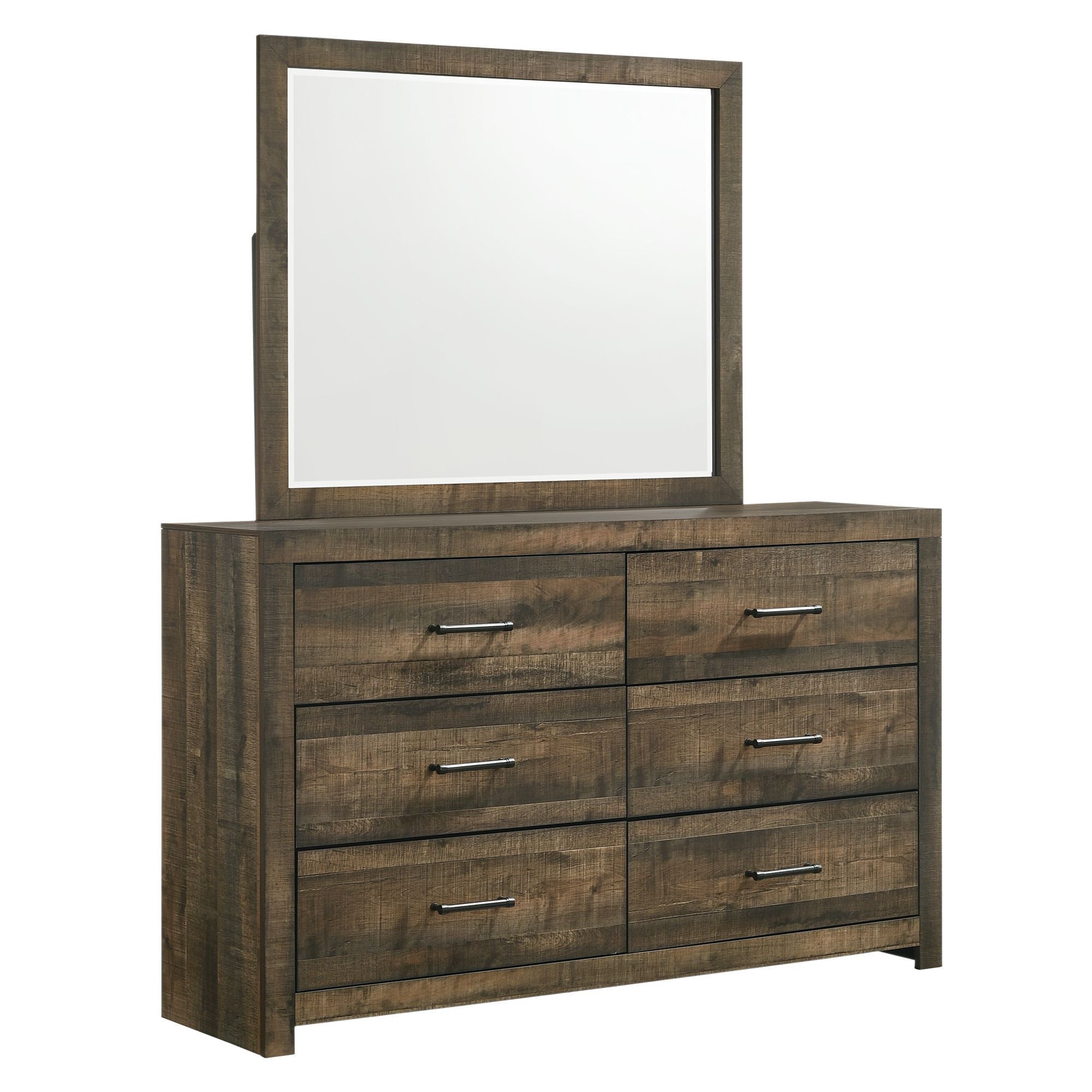 Bailey - 6 Drawer Dresser & Mirror Set - Walnut Bailey - 6 Drawer Dresser & Mirror Set - Walnut