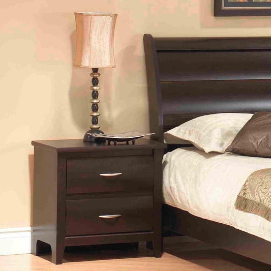 Mocha Two-Drawer Nightstand