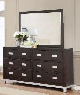 Mabel Dresser and Mirror- White/ Espresso Mabel Dresser and Mirror- White/ Espresso
