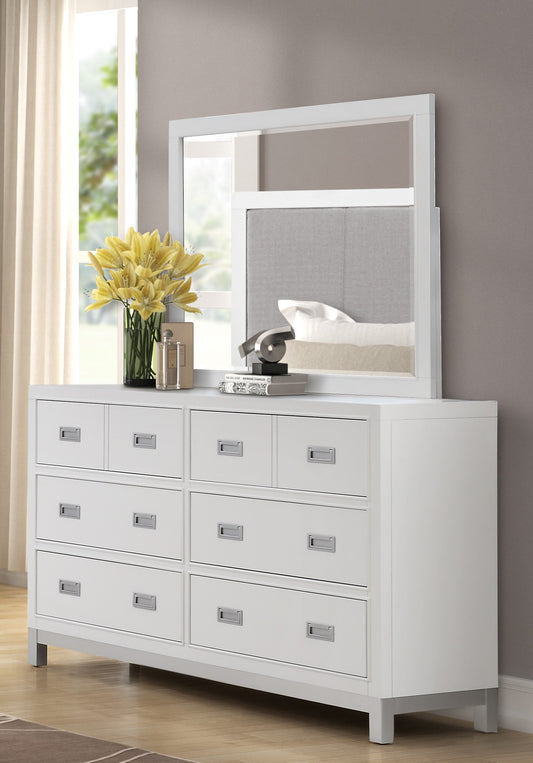 Mabel Dresser and Mirror- White/ Espresso