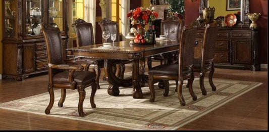 Luxe- Dining Table, 4 Side Chairs and 2 Arm Chairs