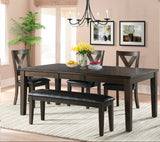 Copper Ridge- Dining Table, 4 Side Chairs and a Bench