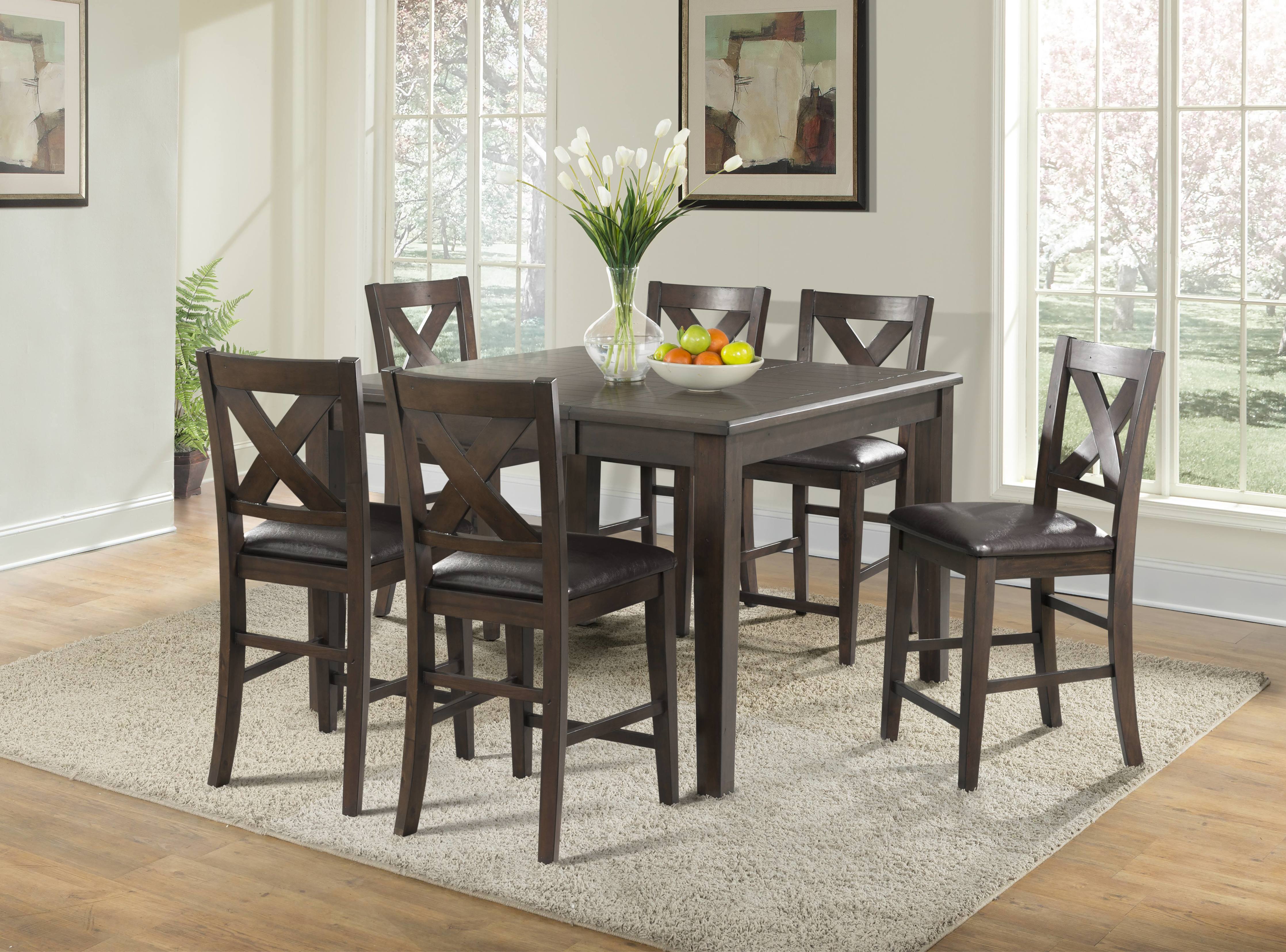 Copper Ridge- Counter Height Table, 4 Stools and a Bench